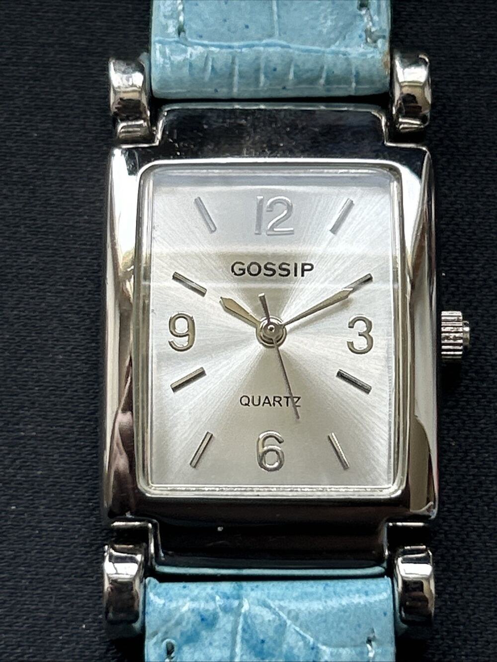 Gossip Silver Tone Blue Band Women’s Quartz Watch